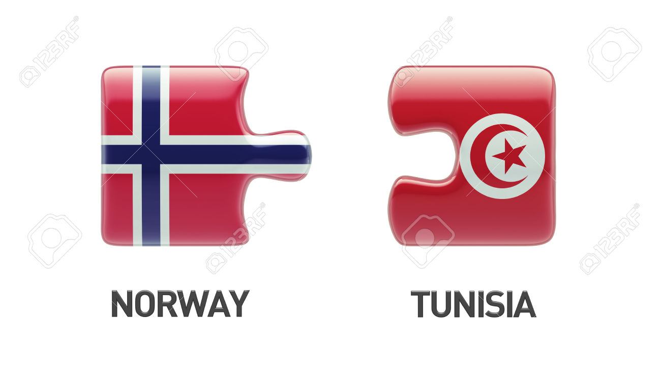 29161221 Tunisia Norway High Resolution Puzzle Concept Stock Photo