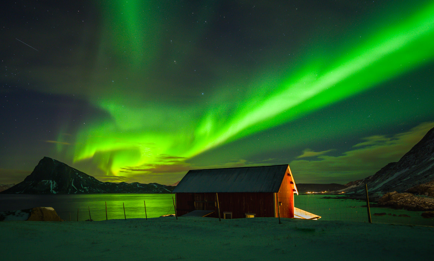 Aurora Borealis Explosion at Lofoten Islands in Norway Northern Lights 1